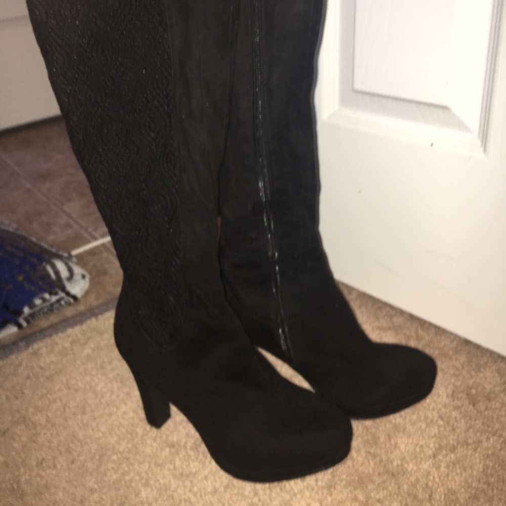 black knee high boots